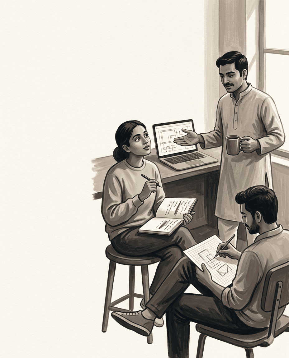 Boole founders building together at a desk